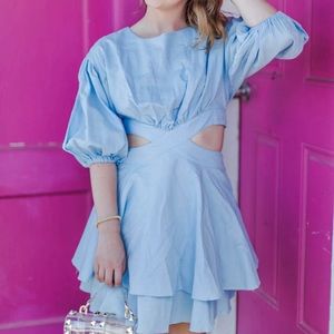 Blue Cut out dress
